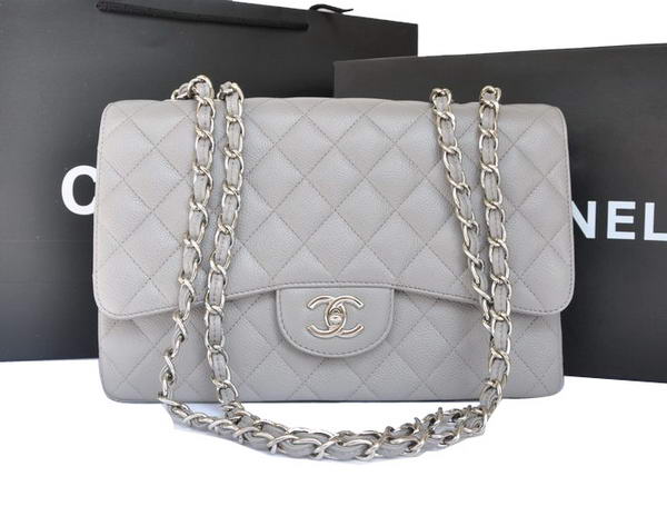 7A Replica Chanel Original Caviar Leather Flap Bag A28600 Grey